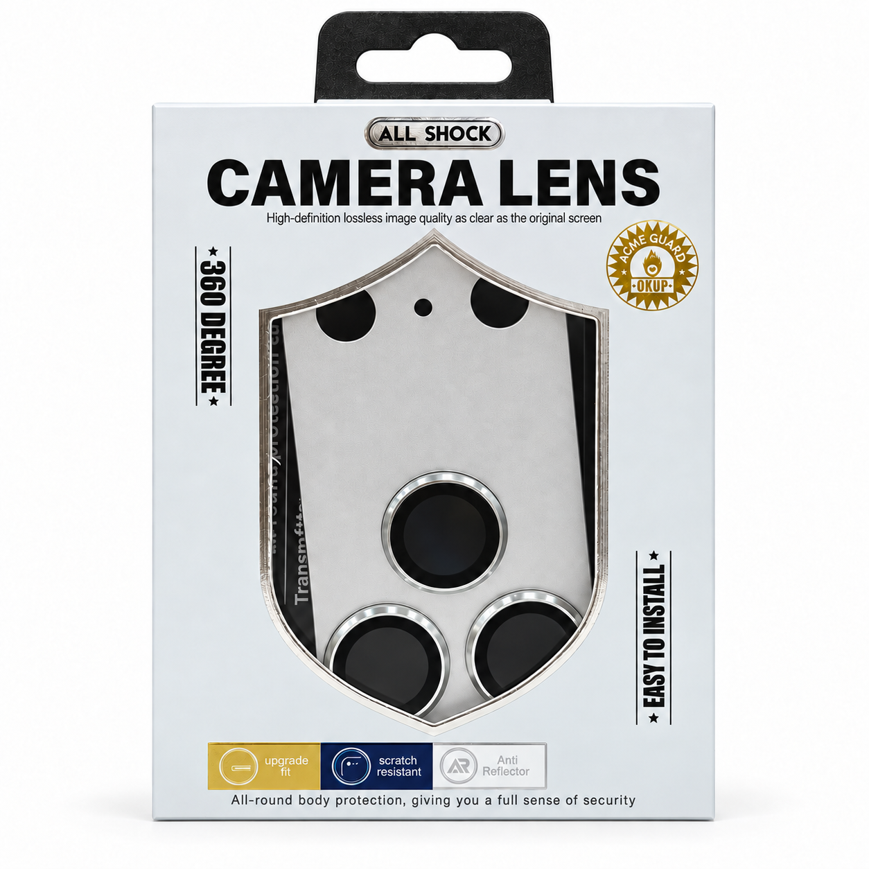 Full Cover Metallic Camera Protector - 17 Pro Max صورة ثانوية