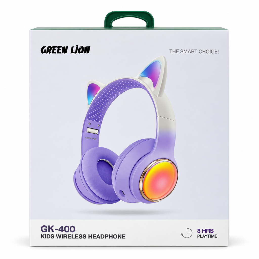 Green Lion GK-400 Kids Wireless RGB Cat Ear Headphone