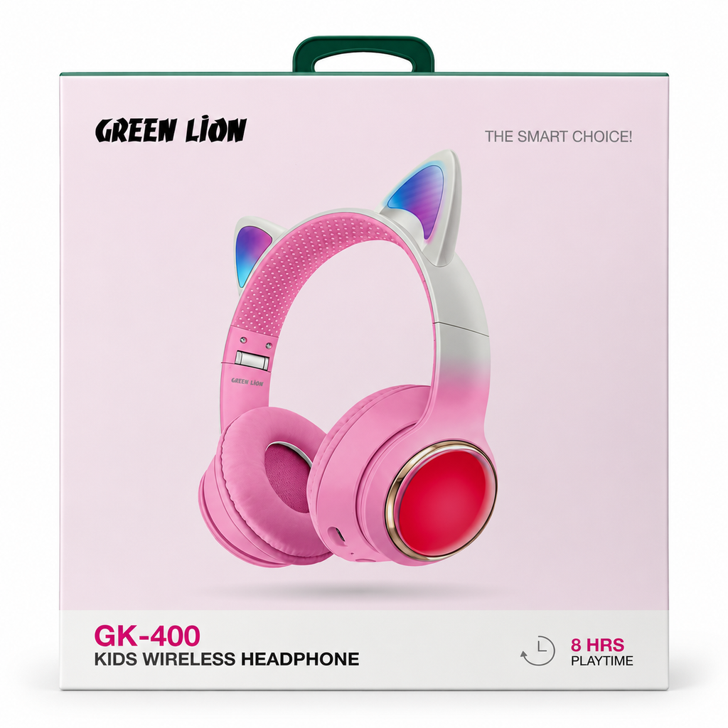 Green Lion GK-400 Kids Wireless RGB Cat Ear Headphone