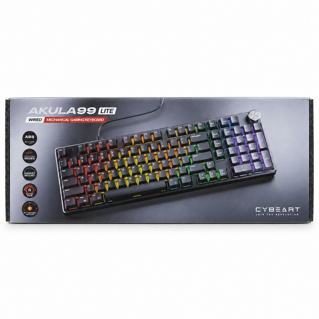 CYBEART AKULA 99 LITE Mechanical Gaming Keyboard with Multi-Function Knob