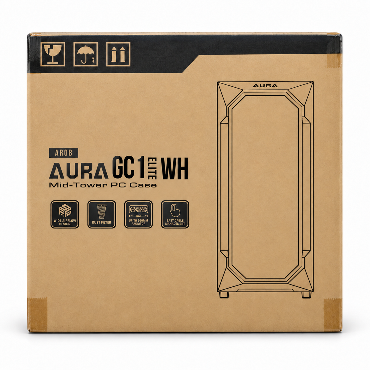 GAMDIAS AURA GC1 ELITE WH High Airflow Mid-Tower PC Case - White