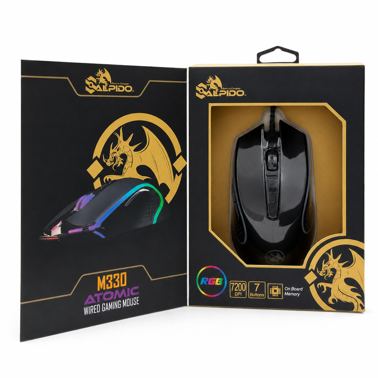 Salpido M330 Atomic Wired RGB Gaming Mouse - Black صورة ثانوية