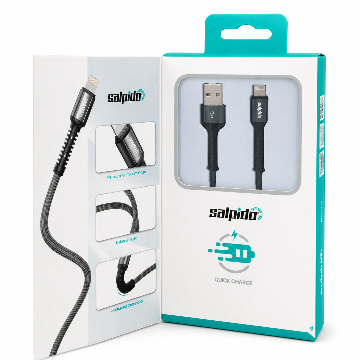 Salpido SDC-63L USB-A to Lightning Fast Charging Data Cable 1m - Black صورة ثانوية