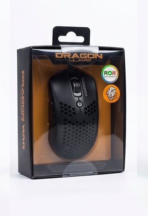 Dragon War Silent Click RGB Honeycomb Gaming Mouse الصورة الرئيسية