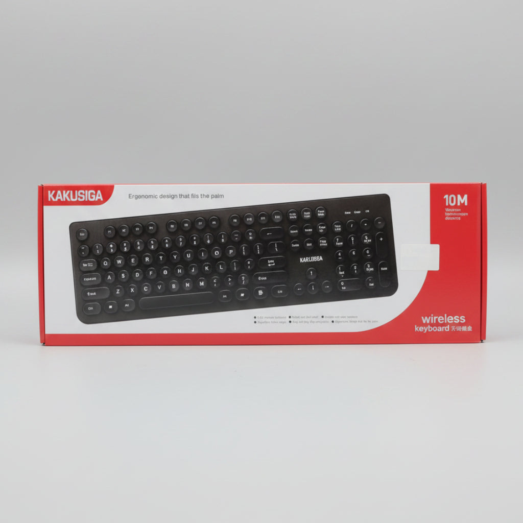 KAKUSIGA Ergonomic 2.4GHz Wireless Desktop Keyboard - Black الصورة الرئيسية