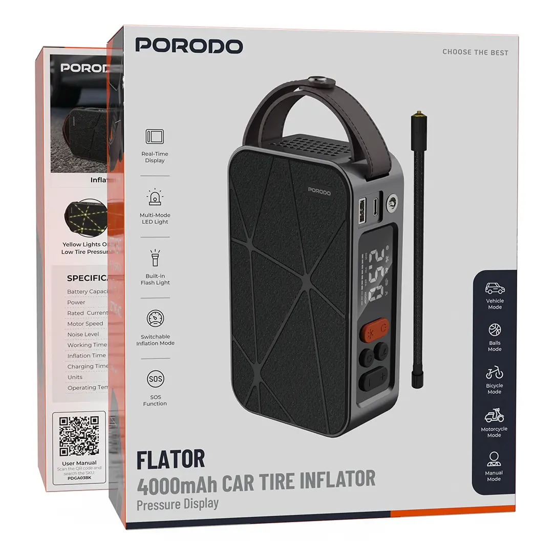 PORODO FLATOR CAR TIRE INFLATOR 4000mAh Main image