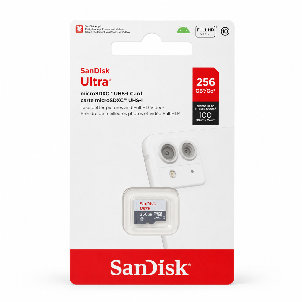 SanDisk Ultra 256GB microSDXC UHS-I Card 100MB/s الصورة الرئيسية