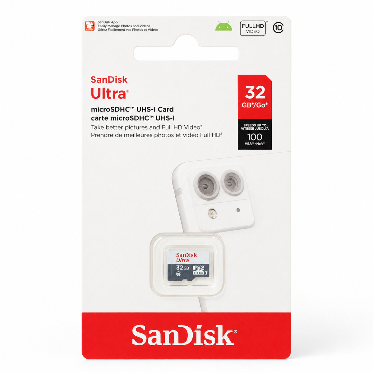 SanDisk Ultra 32GB microSDHC UHS-I Card 100MB/s الصورة الرئيسية