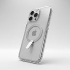Phone case with a magnetic ring holder on a white background