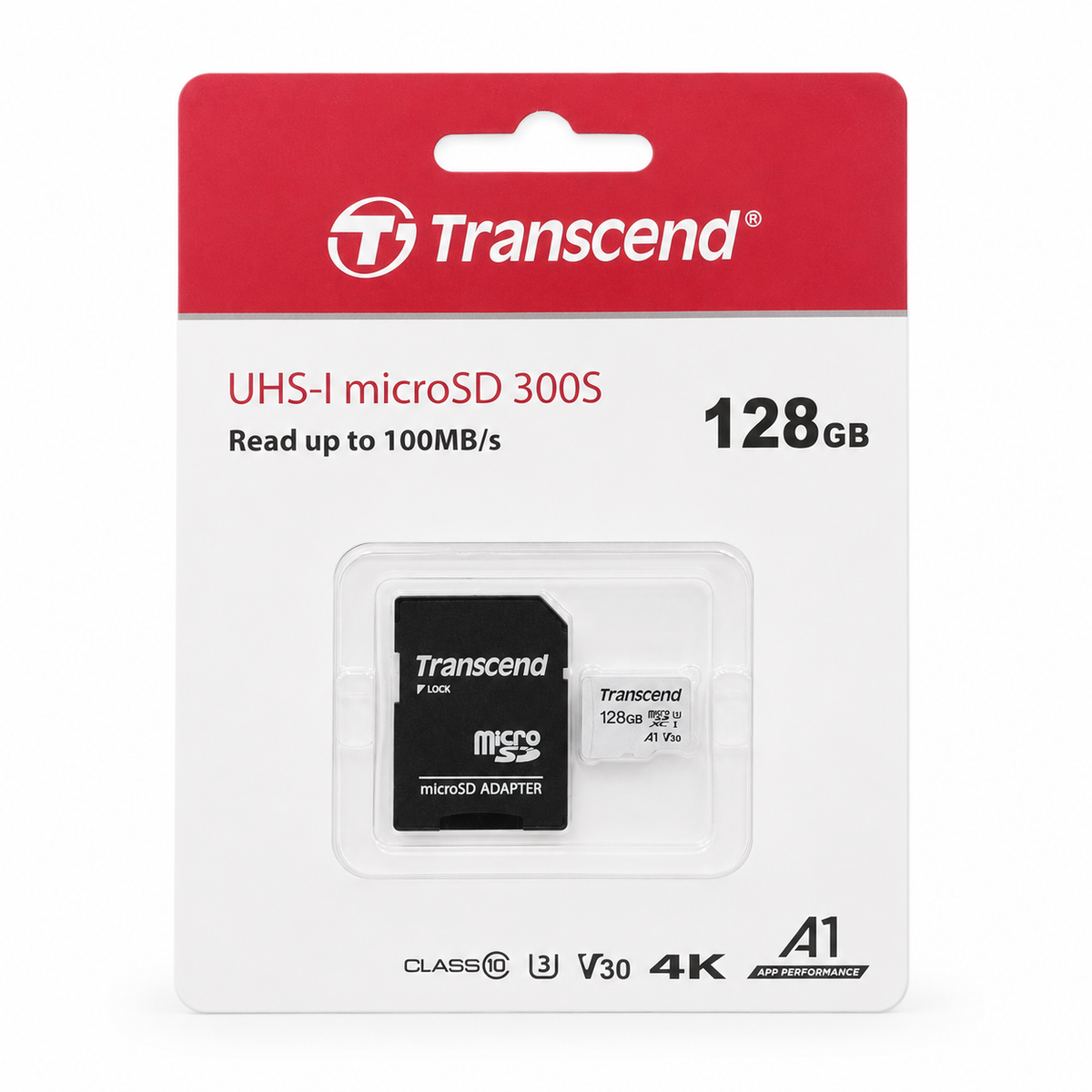Transcend 300S 128GB microSDXC UHS-I Card with SD Adapter الصورة الرئيسية