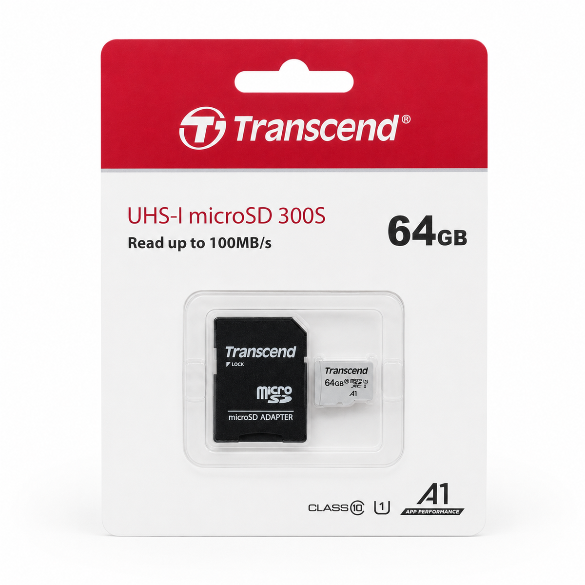 Transcend 300S 64GB microSDXC UHS-I Card with SD Adapter الصورة الرئيسية