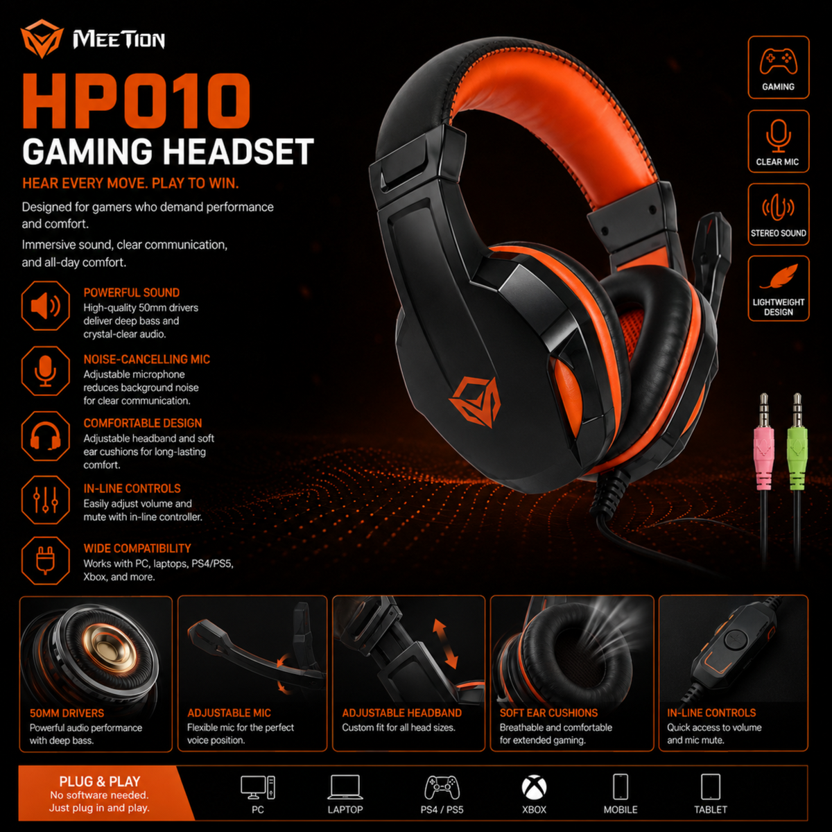 Meetion Stereo Gaming Headset - HP010