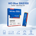 Randisk WD Blue SN5100 NVMe SSD PCIe 4.0 500GB package and a single M.