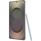 Smartphone with stylus on a white background
