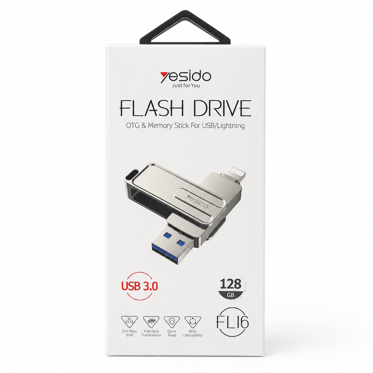 Yesido FL16 Lightning & USB 3.0 Flash Drive صورة ثانوية