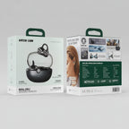 Front and back views of the Green Lion Malibu Wireless Earbuds retail packaging box, showing the product image and specifications on a white background.