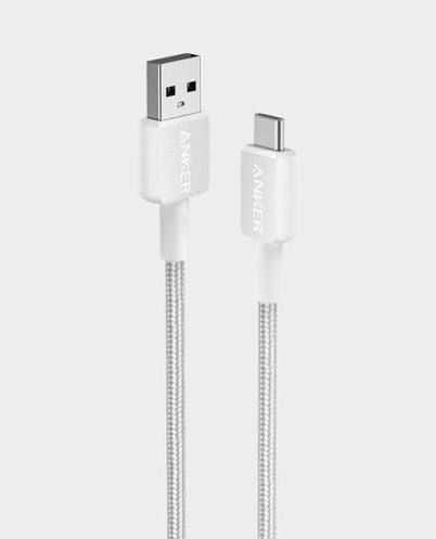 ANKER USB A TO C BRAIDED CABLE ~ (3FT-WHITE) صورة ثانوية