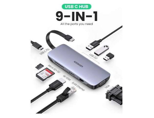 UGREEN 9-IN-1 USB-C MULTIFUNCTION ADAPTER - CM498 صورة ثانوية