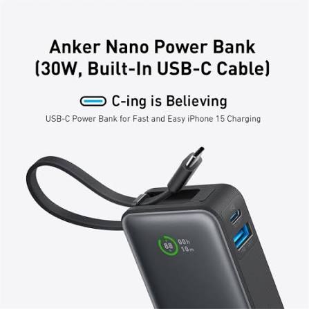 ANKER USB C NANO POWERBANK ~ (10,000mAh-30W) صورة ثانوية