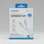 Anker Super Strong Surprisingly Soft USB-C to USB-C 100W power line flow cable in its retail packaging, displayed outdoors on a rock with a canyon and blue sky background.