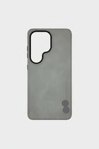 A gray textured phone case with a black camera cutout and a small vertical 'PALMA' logo near the bottom right, shown on a light gray background.