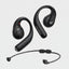 Black Soundcore wireless earbuds with a matching cable and inline remote, shown on a light gray background.