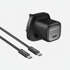 Anker 30W USB-C fast charger adapter with a braided cable, shown on a clean white background.