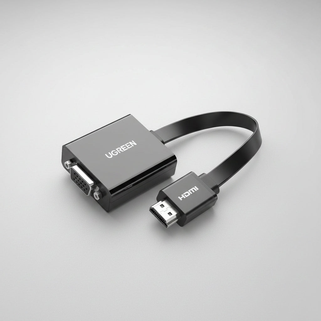 UGREEN adapter with VGA and HDMI connectors on a white background الصورة الرئيسية