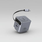UGREEN Nexfinity Pro 45W USB-C fast charger with multiple ports, shown with a USB-C cable and promotional text on a white background.