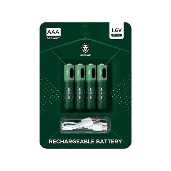 GREEN LION RECHARGEABLE BATTERY ~ (AAA-1.6V-500mWh)