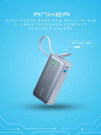 ANKER USB C NANO POWERBANK ~ (10,000mAh-30W)