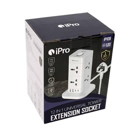 iPro GaN 30W Wire Extension ~ (2M~2TYPC~2USB~4AC) - iP244