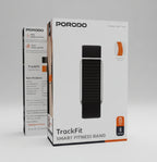 Porodo TrackFit smart fitness band packaging on a white background