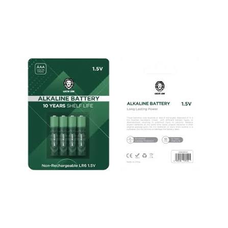GREEN LION ALKALINE BATTERY ~ (AA-1.5V)