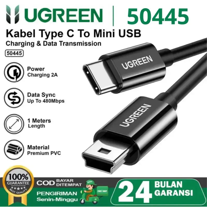 UGREEN 1M USB-C-M to Mini USB -M 3.0 Cable - 50445